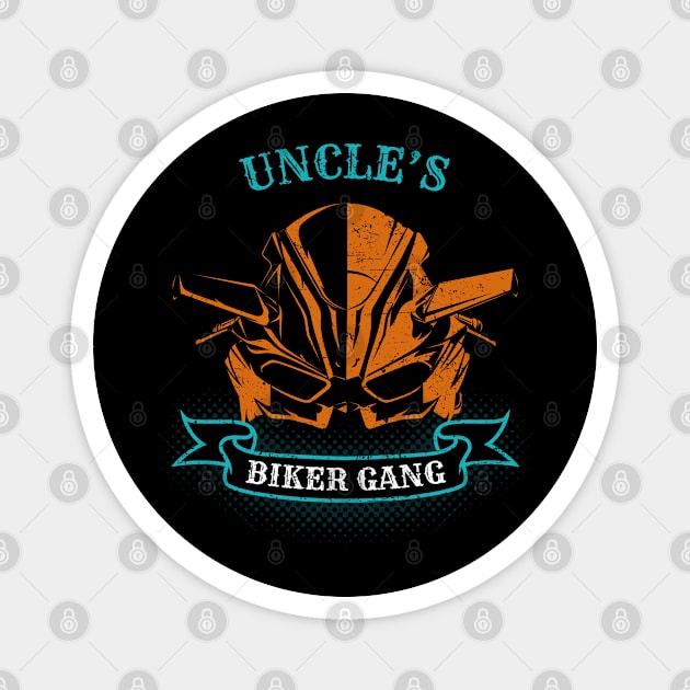 Uncle's Biker Gang Father's Day Magnet by DwiRetnoArt99